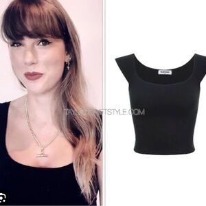 Taylor Swift’s Rumored Be Mine Black Square Scoop Neck Tank Top